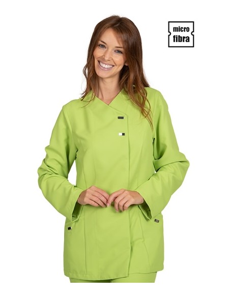 CHAQUETA MICROFIBRA CORCHETES METAL M/L MUJER