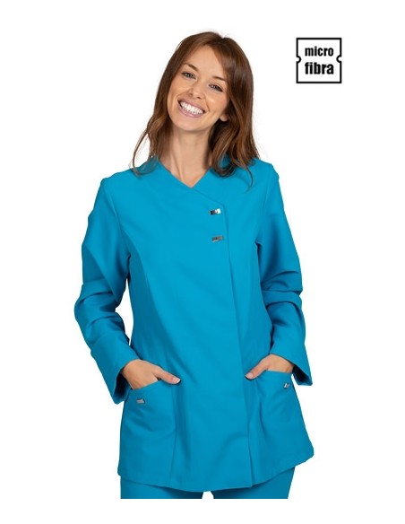 CHAQUETA MICROFIBRA CORCHETES METAL M/L MUJER