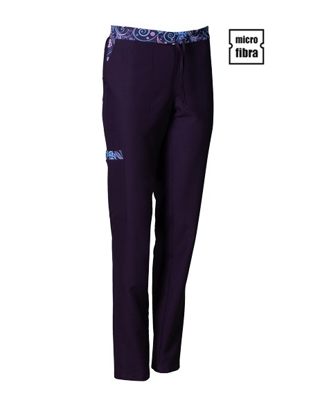 PANTALONI IN MICROFIBRA COMBINATI DONNA