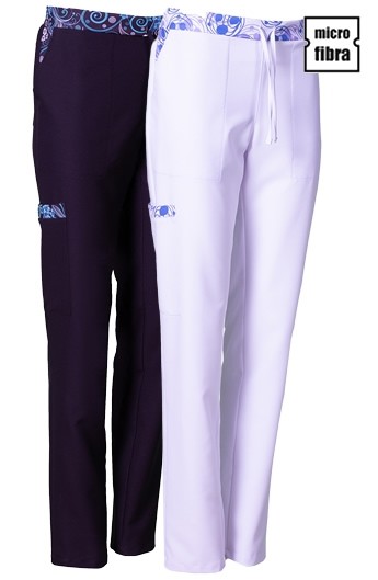 PANTALONI IN MICROFIBRA COMBINATI DONNA