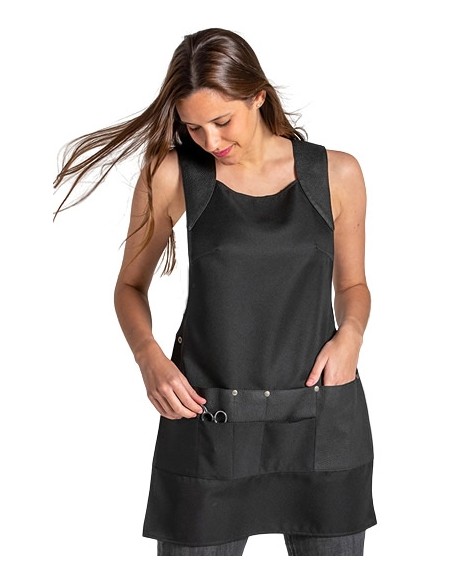 GREMBIULE MULTI-TASCHE NERO COMBINATO