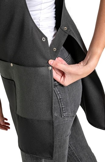 GREMBIULE MULTI-TASCHE NERO COMBINATO