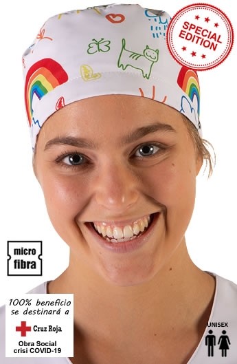 CAPPELLO SANITARI UNISEX CON GOMMA ARCOBALENO EDIZIONE SPECIALE