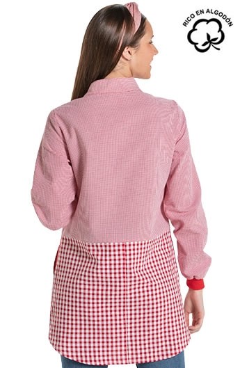 CAMICE MAESTRA VICHY ROSSO
