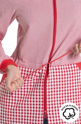 CAMICE MAESTRA VICHY ROSSO