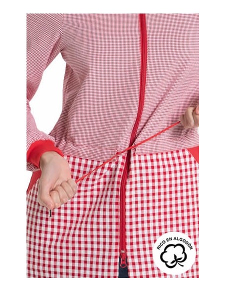 CAMICE MAESTRA VICHY ROSSO